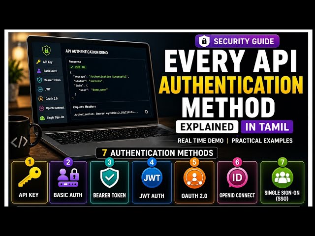 🚀 Every API Authentication Method Explained in Tamil | API Key, JWT, OAuth & SSO