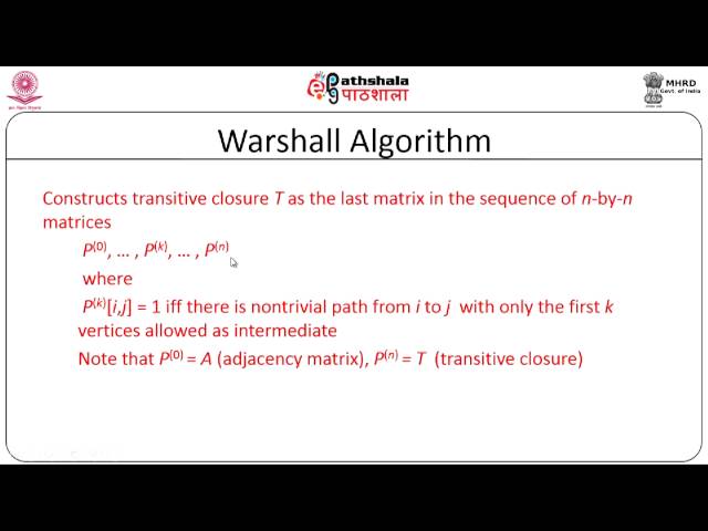 Transitive Closure and Shortest Path Algorithms (CS)
