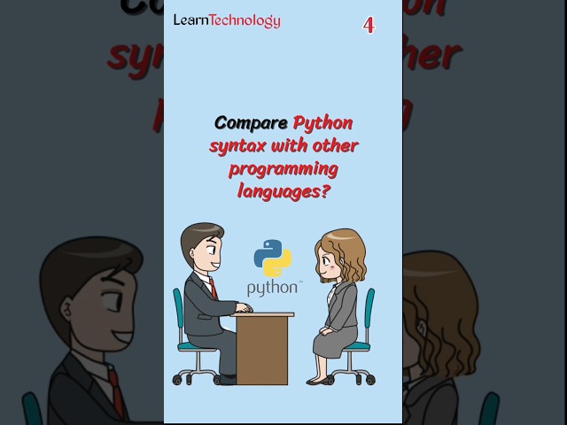 Python syntax comparison with other programming languages? Python interview preparation #4 #python