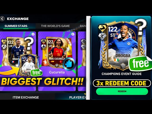 STOP BIGGEST GLITCH!! CLAIM THESE 3x REDEEM CODE, FREE 122 OVR CHAMPIONS EVENT GUIDE FC MOBILE 26!
