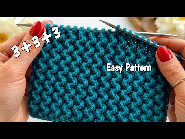 Two row Beautiful ❤️ and Super Easy Knitting Pattern . Knit With Fiza