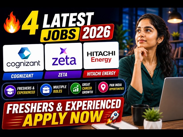🔥 4 Latest Jobs 2026 | Cognizant, Zeta & Hitachi Energy Hiring | Freshers & Experienced | Apply Now