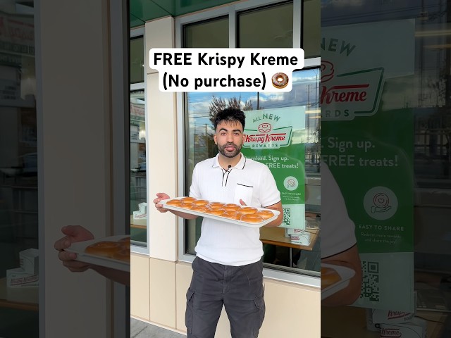 Free Krispy Kreme Donuts 🍩 #krispykreme #fastfood