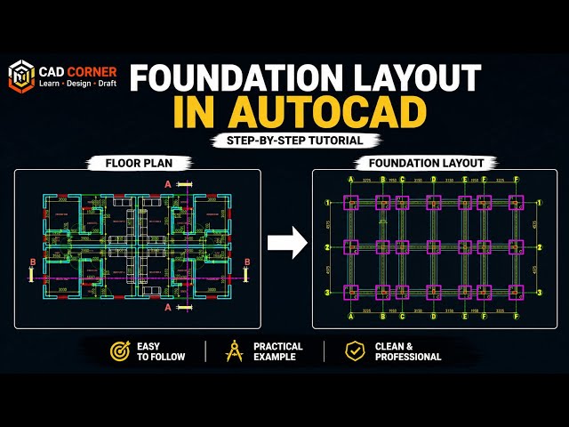 How to Draw a Foundation Layout in AutoCAD | Step-by-Step Structural Drawing 