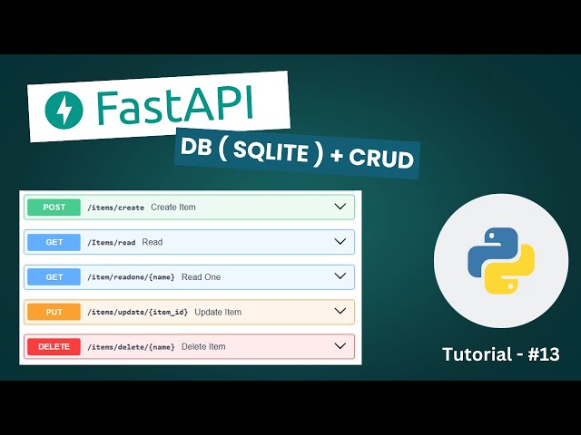 FastAPI with DB ( SQLite ) | CRUD | Tamil