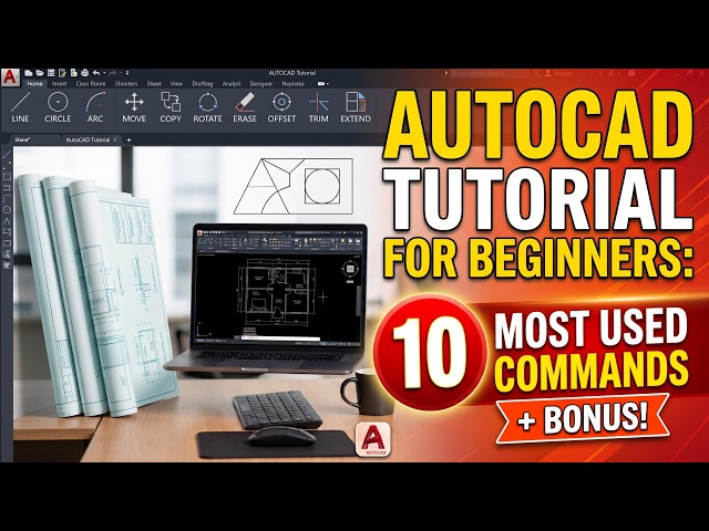 AutoCAD Tutorial for Beginners: 10 Most Used Commands (+ Bonus)