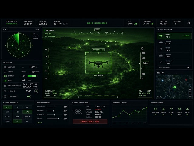 Night Vision Drone Tracking System Using AI | Video Upload & Real-Time Detection Software