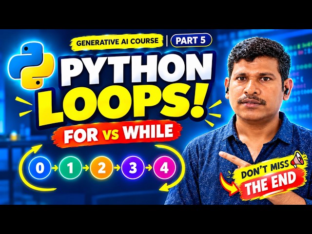 Python for vs while Loops Explained | When to Use Which? | Generative AI Course – Part 5