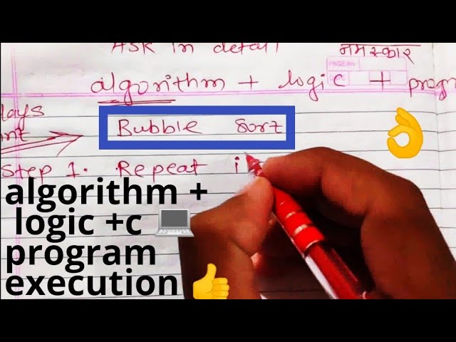 bubble sort data structure tutorial video lectures pdf written notes c program example algorithm