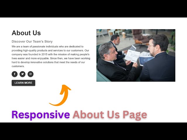 Building a Responsive About Us Page, Website Template : HTML & CSS Tutorial