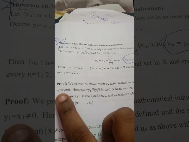 Gram Schmidt Orthonormalization in tamil important in m.sc mathematics functional analysis UNOM IDE