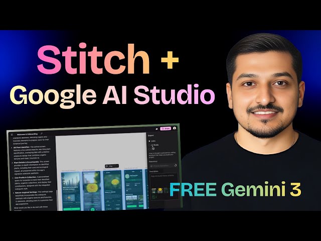 Google Stitch 1 Click Export to AI Studio (FREE Gemini 3 Pro)