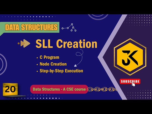 20 Creation of Singly Linked List (SLL): C Program with Step-by-Step Explanation  #dsa #cprogramming