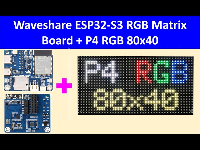 DIY ESP32-S3 RGB Matrix Driver with P4 80x40 Scrolling Text Display | ESP32-S3 + P4 RGB Matrix 80x40