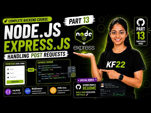 Handling POST Data & body-parser in Node.js | + GitHub Profile README Setup | Part 13