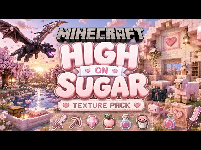 High on Sugar Texture pack 🍭💗| Bedrock &  Java