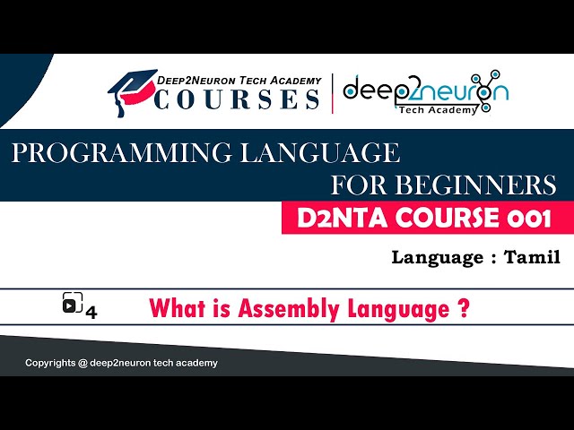 Assembly language  2021 | Assembly language tutorial | For Beginners | D2NTA_Course_001_#Tamil