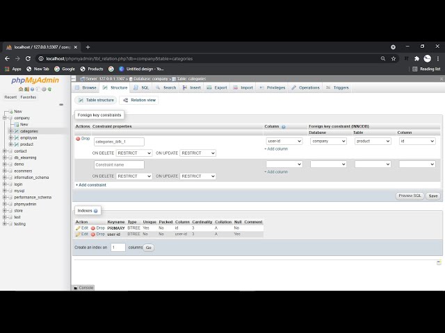 How to create Foreign key || Import Readymade database in PhpMyAdmin || Error creating foreign key.