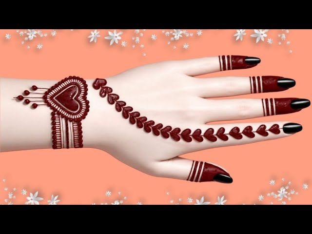 New Heart Shape Mehndi Design | Mehandi Designs For Hands | Simple Henna Design| Mehandi Ka Design 