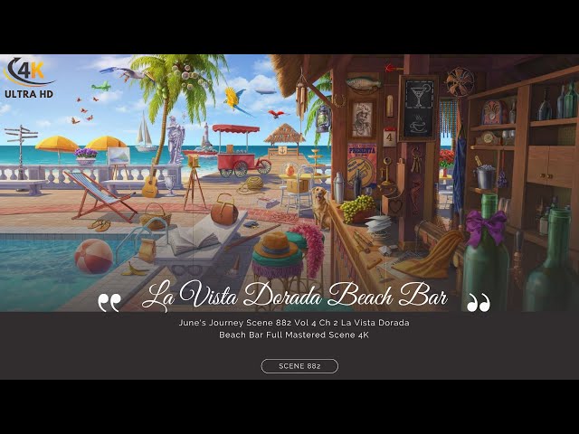 June's Journey Scene 882 Vol 4 Ch 2 La Vista Dorada Beach Bar *Full Mastered Scene* 4K