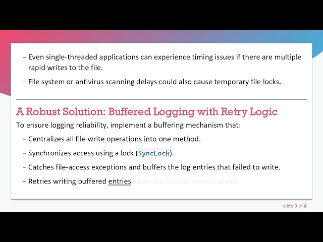 Handling file is being used by another process Exceptions in VB.NET Logging