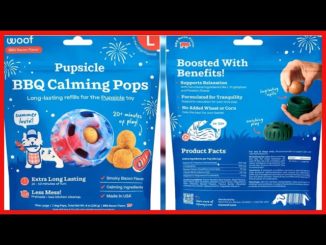 WOOF Pupsicle BBQ Calming Dog Treats: Relax Your Dog with Flavor and Function