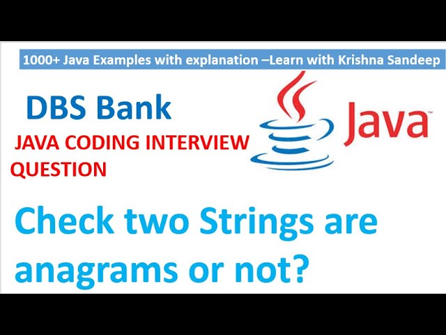 Java Program to check whether two Strings are anagrams or not