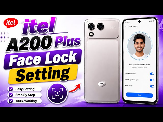 How To itel A200 Plus Face Lock Setting || itel A200+ Face Lock Setup || 2026