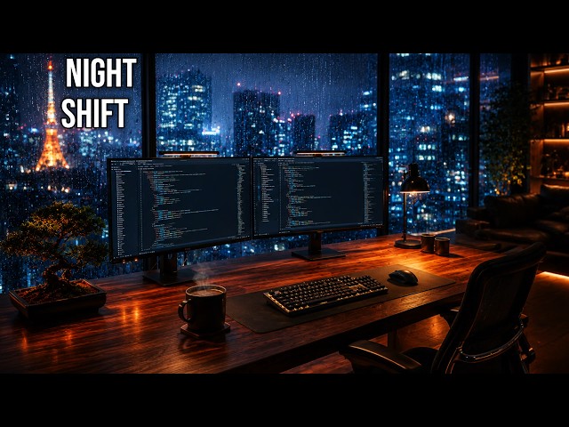 Tokyo Rain Developer Loft ☕ 3 Hours of Lo-Fi Coding Beats for Deep Focus & Programming