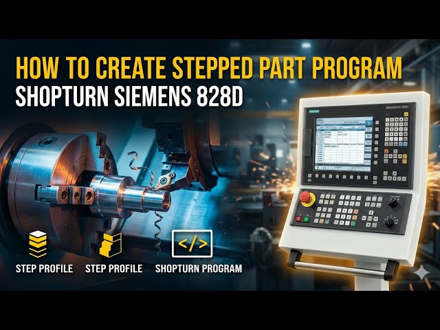 How to Create Stepped Part Program Using ShopTurn in Siemens 828D | CNC Turning Tutorial