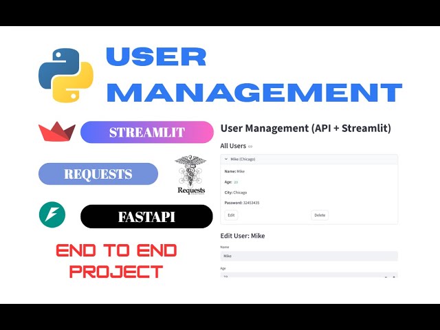 Streamlit + FastAPI + Requests: Complete User Management Project from Scratch