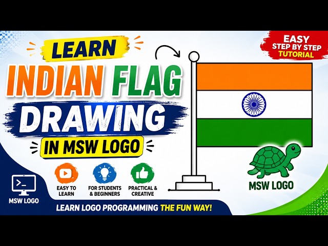 Learn Indian Flag Drawing in MSW Logo | Easy Step-by-Step Tutorial