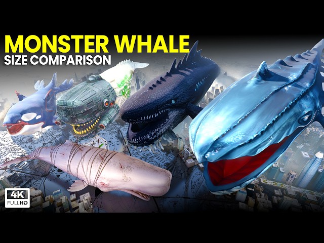 Monster Whales Size Comparison 2026 | SPACE WHALE VS COLOSSAL WHALE