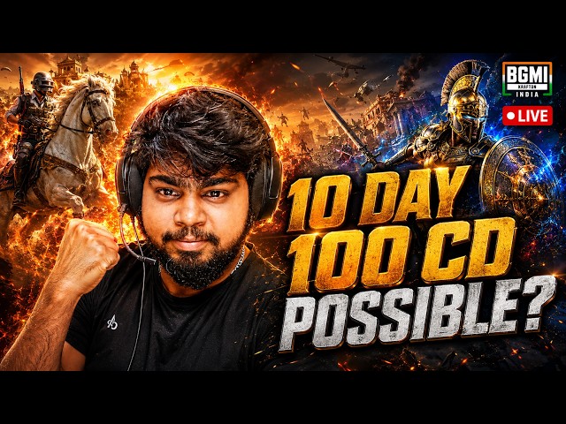 10 DAYS 100 CD Challenge 💥 Day -2  | BGMI LIVE  #RankPush
