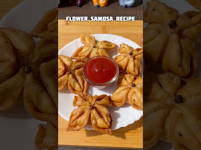 Flower samosa recipe #shorts #recipe #snacks #samosa #potato #shortsfeed #trending #viral #cooking