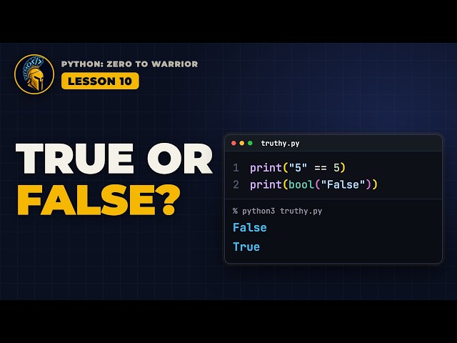 Comparison Operators & Booleans in Python (True or False?) | Lesson 10