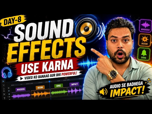 How to Add Sound Effects in Premiere Pro | SFX Editing Tutorial | Day 8 #adobepremierepro #video