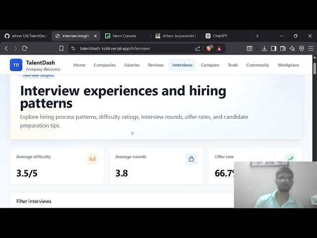 TalentDash   Company Discovery Full Stack Web Application