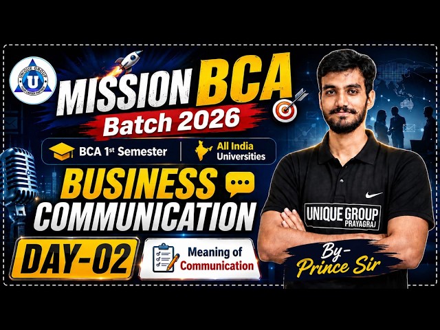 Mission BCA 2026 | Business Communication Day 2 | Syllabus Discussion | BCA 1st Semester| Prince Sir