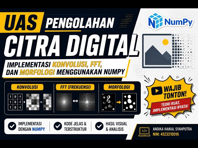 UAS Pengolahan Citra Digital - Implementasi Konvolusi, FFT, dan Morfologi Menggunakan NumPy