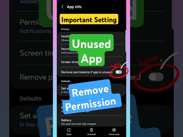 How to remove permission if app is unused? #shortsfeed #shorts #apppermissions