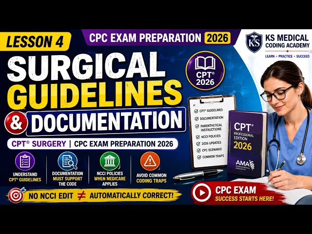 Surgical Guidelines & Documentation 2026 | CPC Exam | Medical Coding Course | Lesson 4