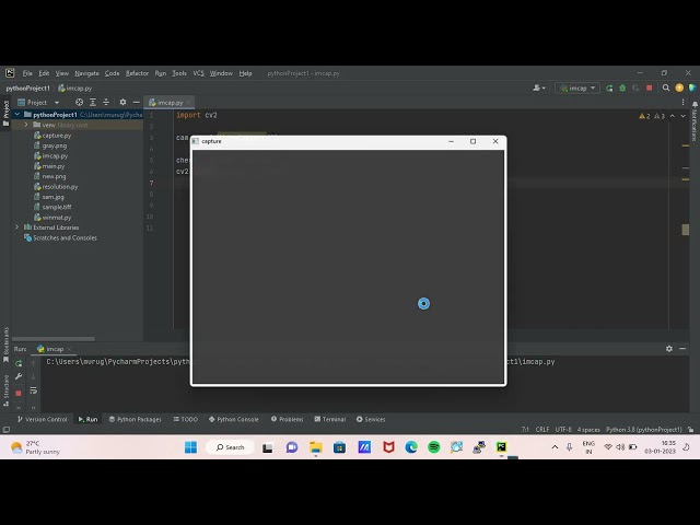 how to capture image using opencv in python tamil