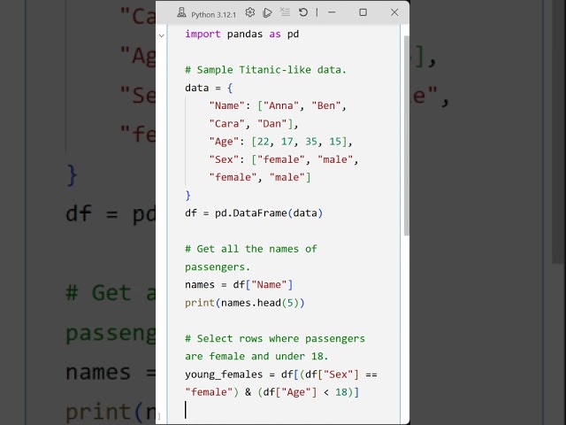 04 Selecting Columns and Filtering Rows in Pandas
