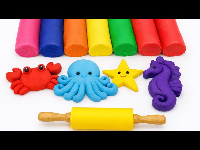 Making Animals with Clay 🐢🐬🐙 Fun Kids Craft