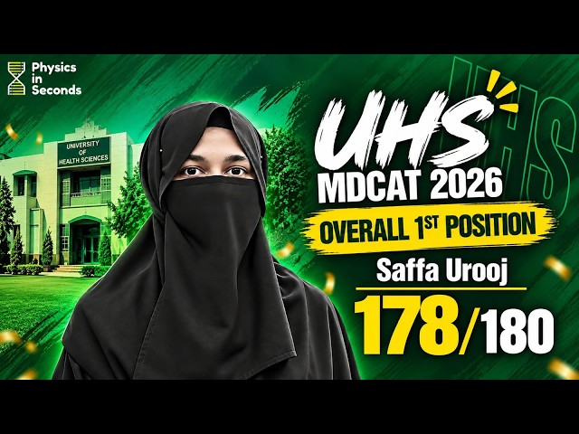 UHS MDCAT 2026 Overall 1st Position | Saffa Urooj | 178/180
