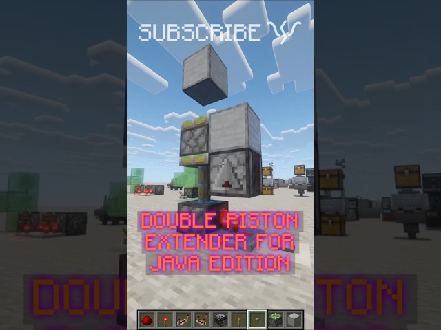 How to make a VERTICAL DOUBLE PISTON EXTENDER (Java) | Redstone with PsiVolt #minecraft #redstone
