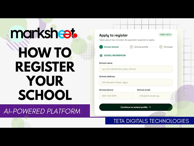 Marksheet Tutorial: Registering Your School Account (Beginner Friendly)