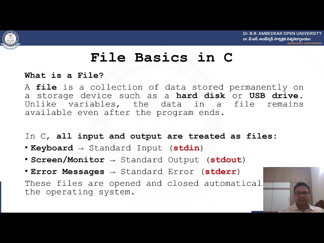 Programming with C & C++ : Unit -9 Files Part 1