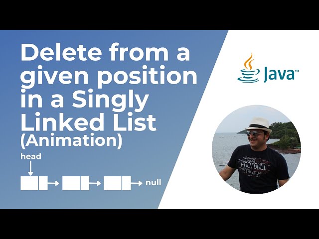 Delete a node from a Singly Linked List at a given position (Animation)